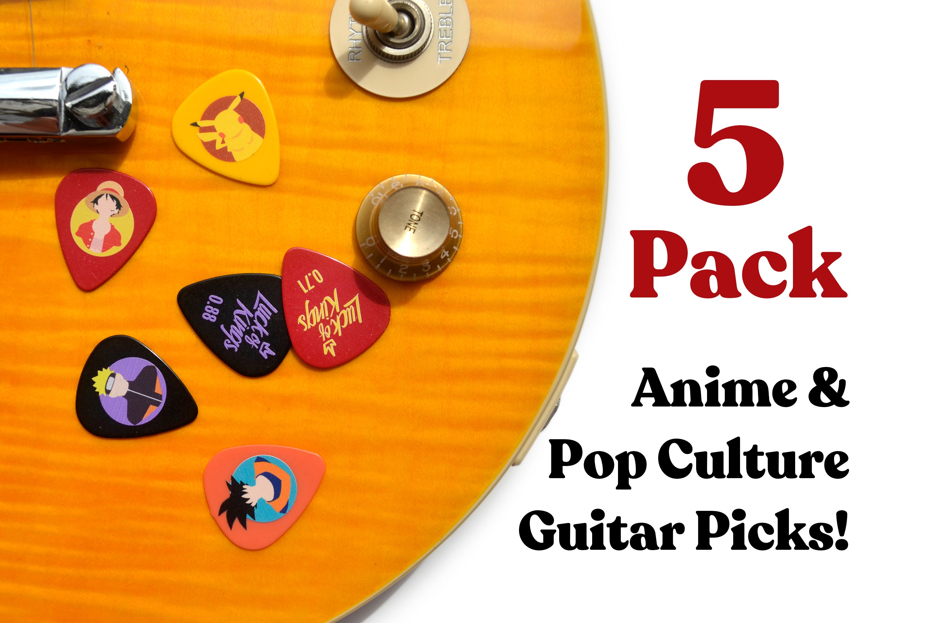 5 Pack of Anime and Pop Culture Guitar Picks