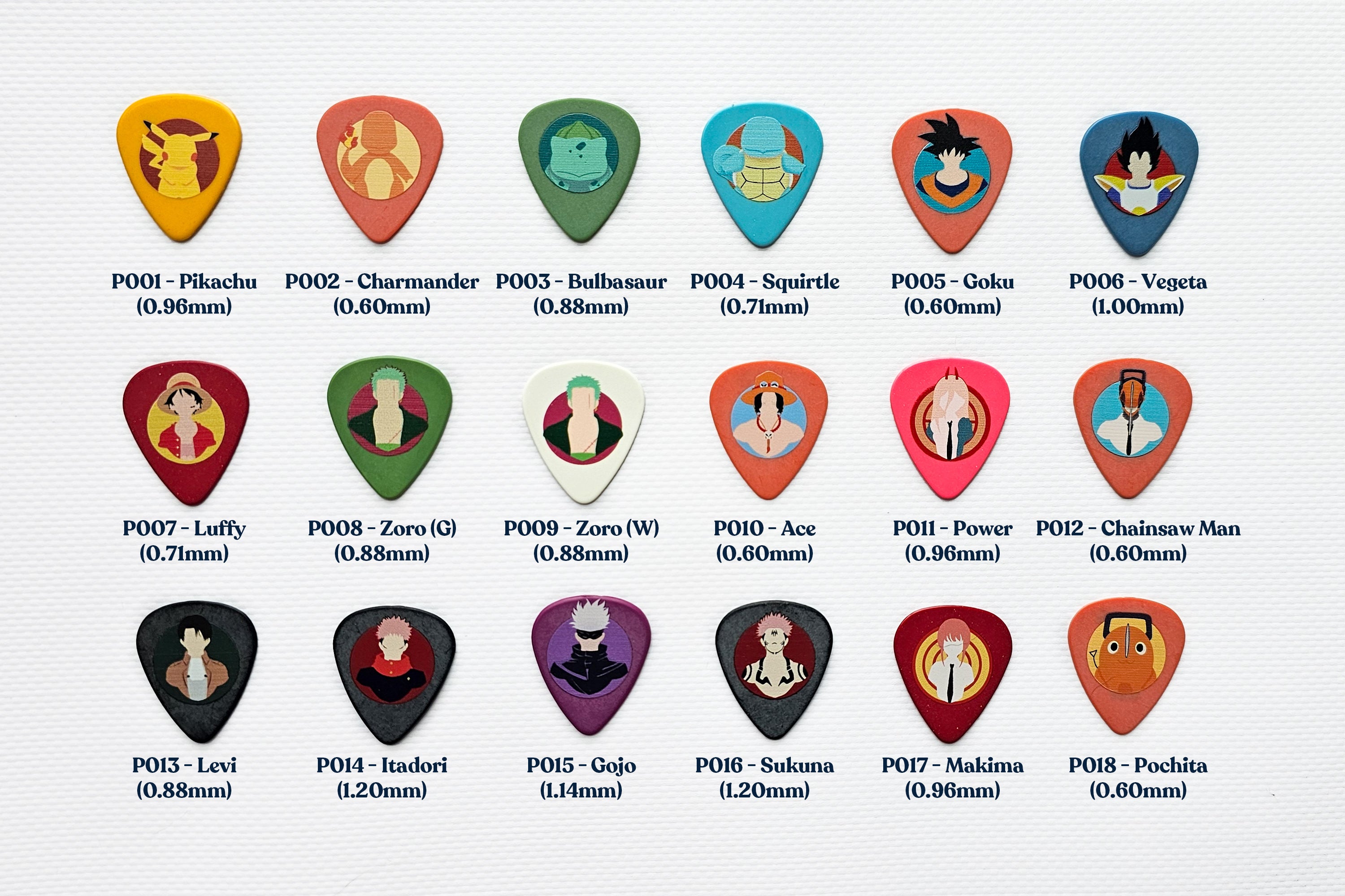20  Pack of Anime and Pop Culture Guitar Picks